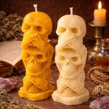 145g Skull Pillar Beeswax Candle – Speak No Evil