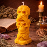 145g Skull Pillar Beeswax Candle – Speak No Evil