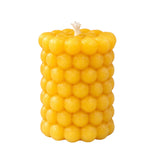 Handmade Australian beeswax candle bubble pillar
