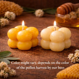 40g Small Bubble Cube Beeswax Candle Australia | Secret Honey