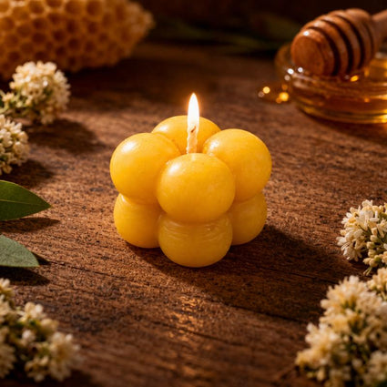 40g Small Bubble Cube Beeswax Candle Australia | Secret Honey
