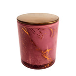 Pink marble beeswax candle with natural wax detailing