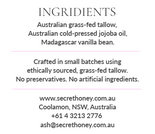 Secret Tallow Whipped Cream - Vanilla - 240ml (150g)